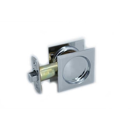 Orca Hardware Pocket Door Lock, Square, Passage Function, US26 Polished Chrome Finish PDLSQ-PS-26